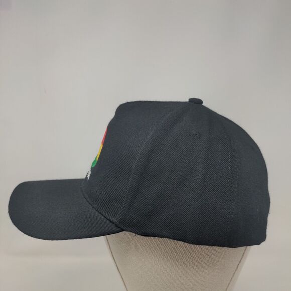 Ghana Flag Strapback Hat Black One Size Embroidered Adjustable Aoykawim - Picture 3 of 7